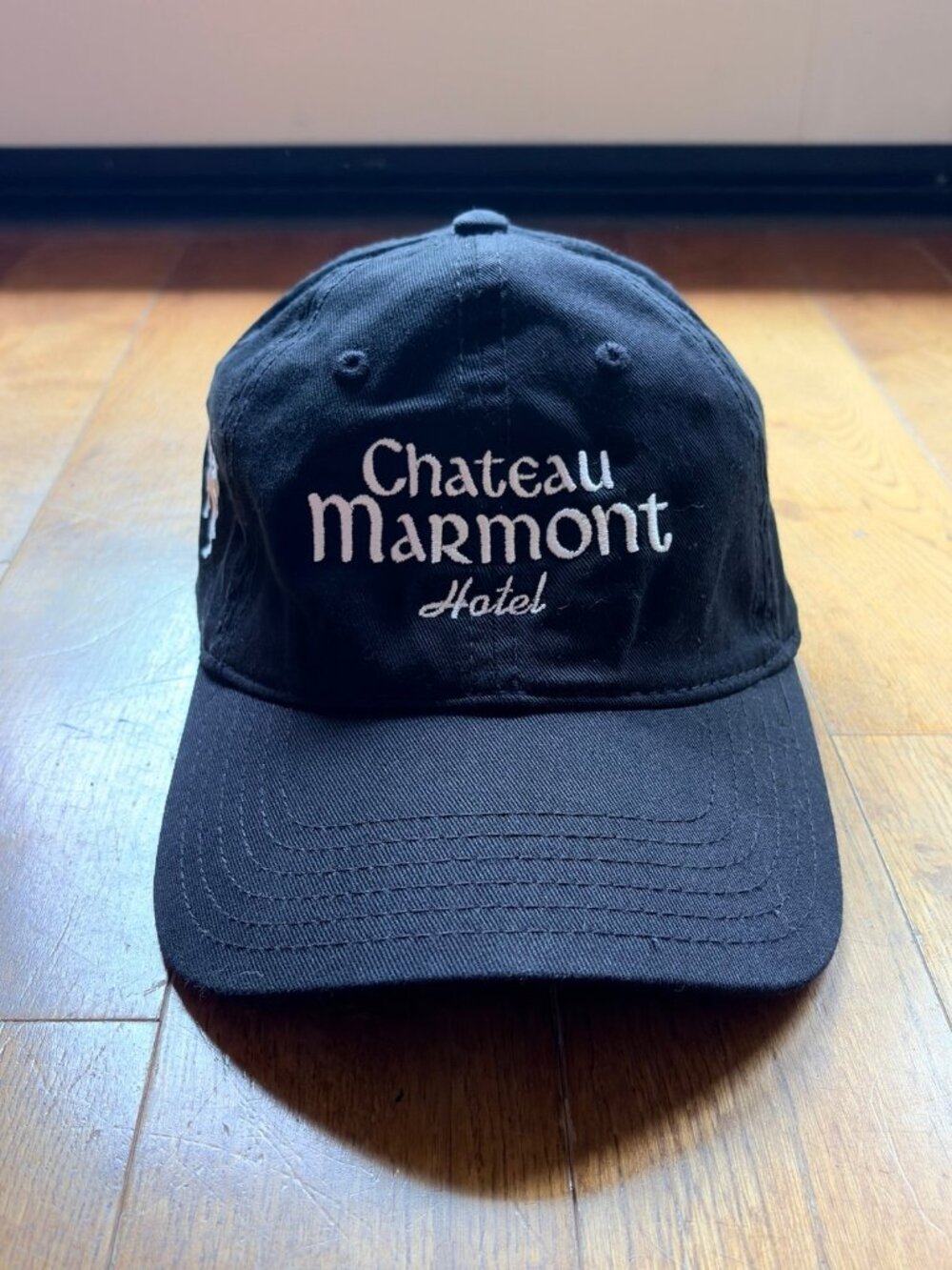 Chateau Marmont Hotel Black Embroidered Baseball Cap